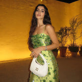 Floral Beaded Midi Dress Spaghetti Straps