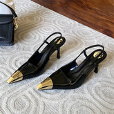 Pointed Toe Pumps Thin Low Heels Stripper Shoes