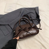 Bow Design Box Top-handle Crossbody Bag