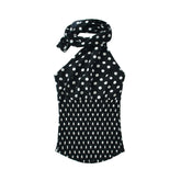 Polka Dot Halter Top Elastic Waist Mini Skirt Set