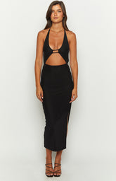 Salenco Black Midi Dress