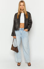 Sam Vintage Black PU Jacket