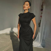Short Sleeve Maxi Dress Curvy Silhouette & Flattering Tie-Up