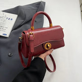 Faux Leather Crossbody Top-Handle Handbag