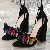 Handwork Butterfly Lace Up Platform Shoes