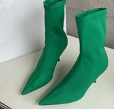 Stretch Fabric High Heels Socks Boots