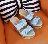 Candy Color High Platform Wedges Shoes