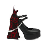 Pumps Super High Heeled Platform Lace Up Shoes
