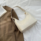 PU Leather Zip Closure Ladies Underarm Handbag