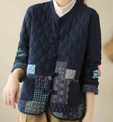 Quilted Print Loose Thick Cotton Coats