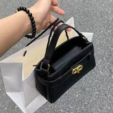 Women Solid Black Color Soft Crossbody Box Bag