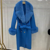 Long Coat with Big Faux Fur Collar