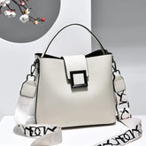 PU Leather Wide Strap Top-Handle Crossbody Bag