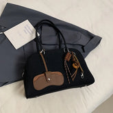 Faux Leather Square Short Handle Handbags