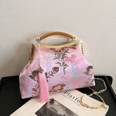 Elegant Wooden Handle Evening Bag