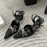 Crystal Butterfly-knot Thin High Heeled Pumps