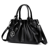 Pleated PU Leather Crossbody Bag