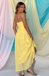 Sinclair Yellow Strapless Maxi Dress