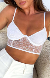 Starman White Sparkle Bralette