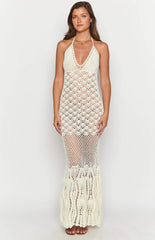 Tink White Crochet Maxi Dress