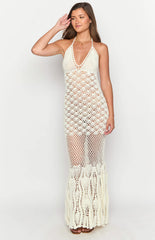 Tink White Crochet Maxi Dress