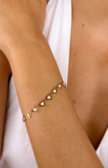 Taka Enamel Pearl Heart Bracelet