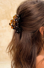 Tam Brown Flower Hair Claw