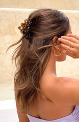 Tam Brown Flower Hair Claw