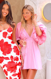 Torie Pink Short Sleeve Mini Dress