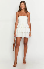 Zeke White Strapless Mini Dress