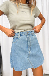 A Walkin On Blue Aline Skirt