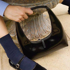 Black Retro Baguette Bag