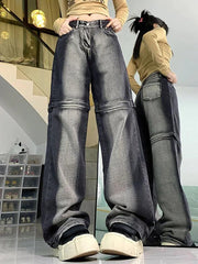 Vintage Ombre Removable Design Boyfriend Jeans