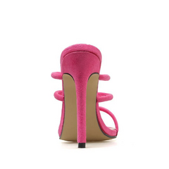 Pink Pointed Toe Strappy Sandals