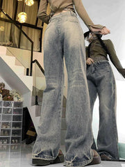 Vintage Wash Blue High Rise Boyfriend Jeans