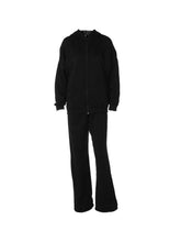 Solid Zip Up Oversized Hoodie & Bound Feet Sweatpants Set