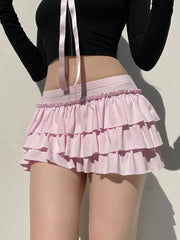 Isabel Ruffled Bow Shorts Skirt