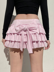 Isabel Ruffled Bow Shorts Skirt