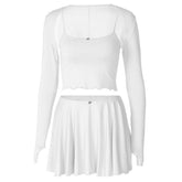Long sleeve gloves shrug 3 piece cami pant set
