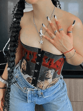 Punk Figure Graphic Corset Top