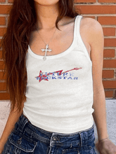 Stars Printed Letter Slim Tank Top