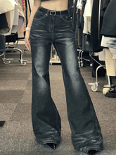 Street Vintage Washed Gradient Bootcut Jeans