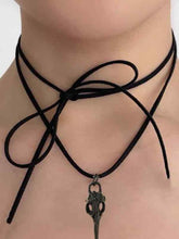 Velvet Lace Up Skull Pendant Choker Necklace