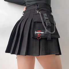 Irregular Pleated Chain Skirt