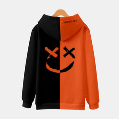 Funny Emojis Back Print Loose Pullover Hoodies