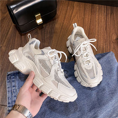 Mesh Patchwork Breathable Lightweight Sneakers