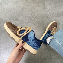 Denim Fabric Skate Shoes