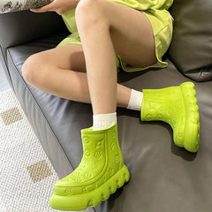 Cute Embossing Rain Boots