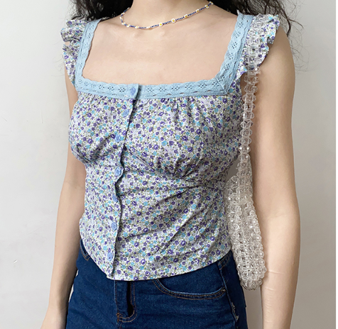 Amelie Floral Lace Tank ~ HANDMADE