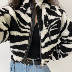 Trend Setter Lambswool Coat // Zebra